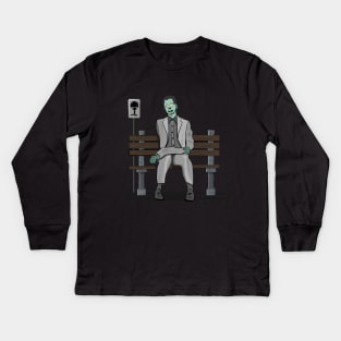 Bus Stop Zombie Kids Long Sleeve T-Shirt